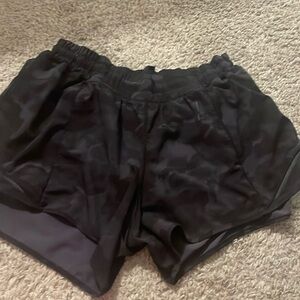 12 tall Lululemon  black camo shorts
